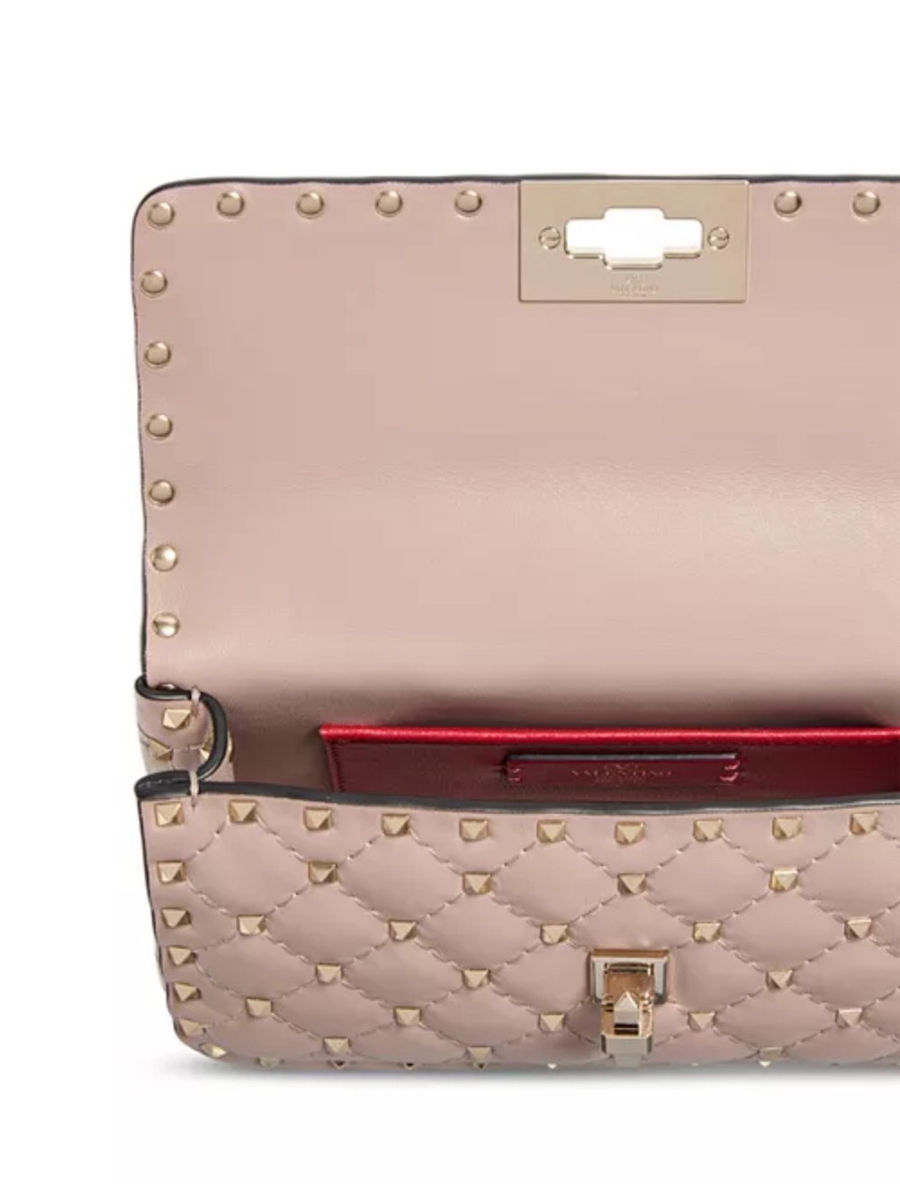 Valentino Garavani Quilted Rockstud Crossbody Bag in Taupe - Picture 2 of 8